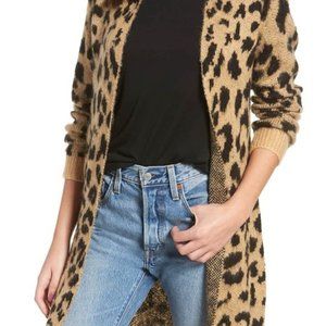 Long Leopard Jacquard Cardigan by BP Nordstrom (size Extra Small / XS)